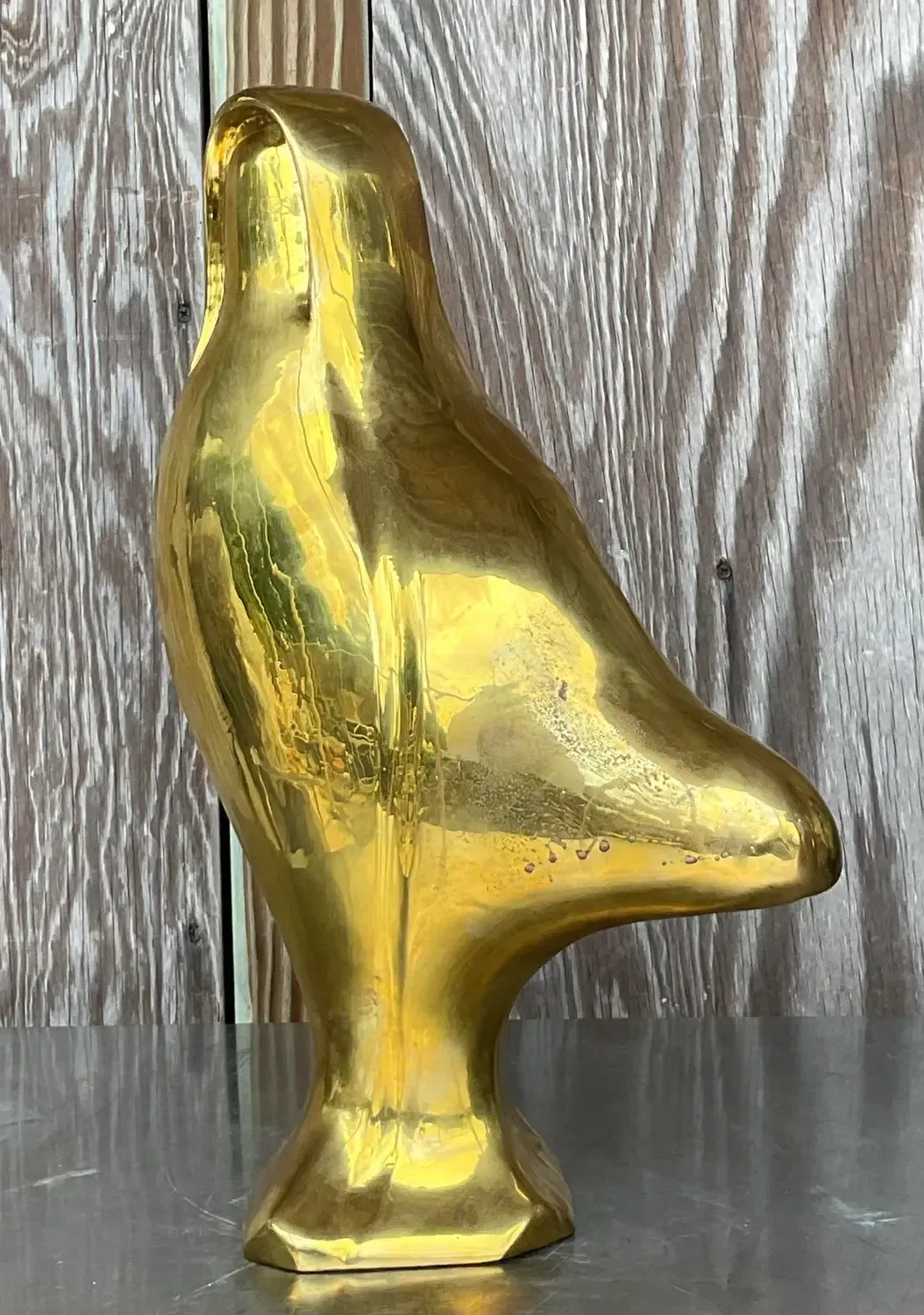Vintage 1980s Abstract Brass Sculpture — additional photo 2