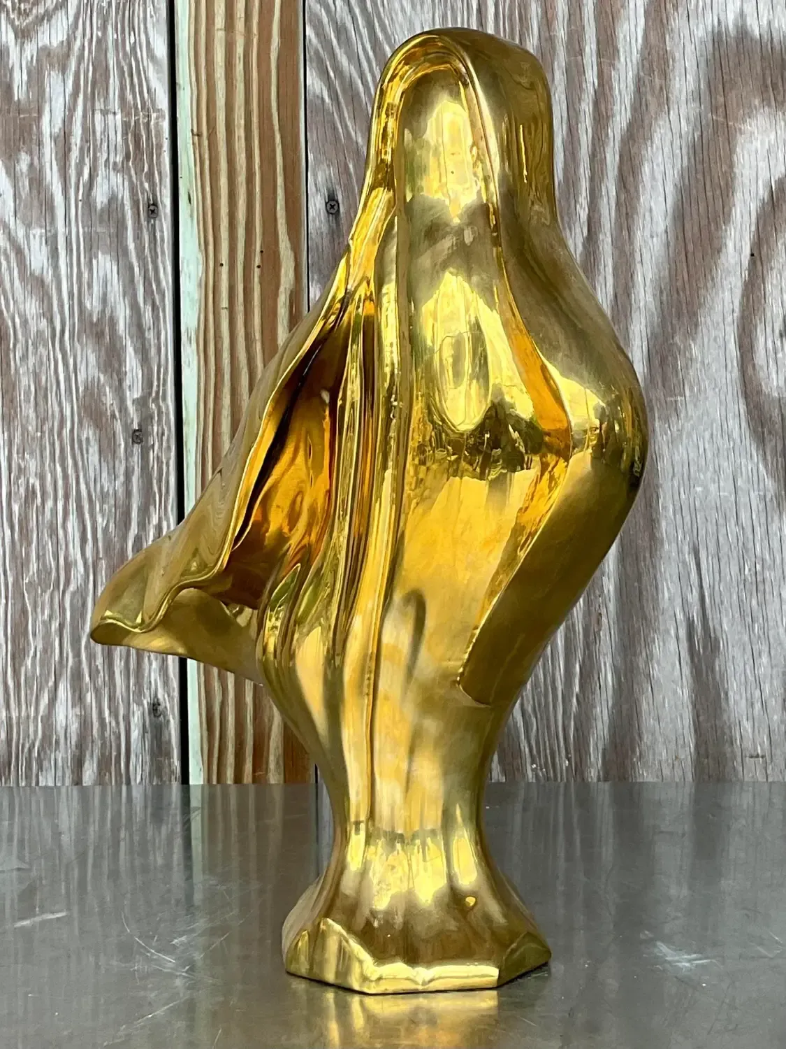 Vintage 1980s Abstract Brass Sculpture — additional photo 4