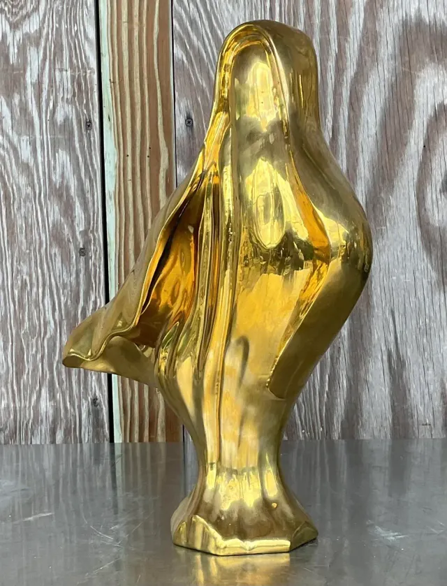 Vintage 1980s Abstract Brass Sculpture — additional photo 5