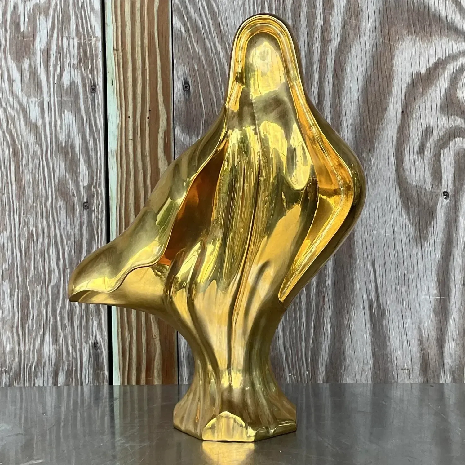 Vintage 1980s Abstract Brass Sculpture — additional photo 6