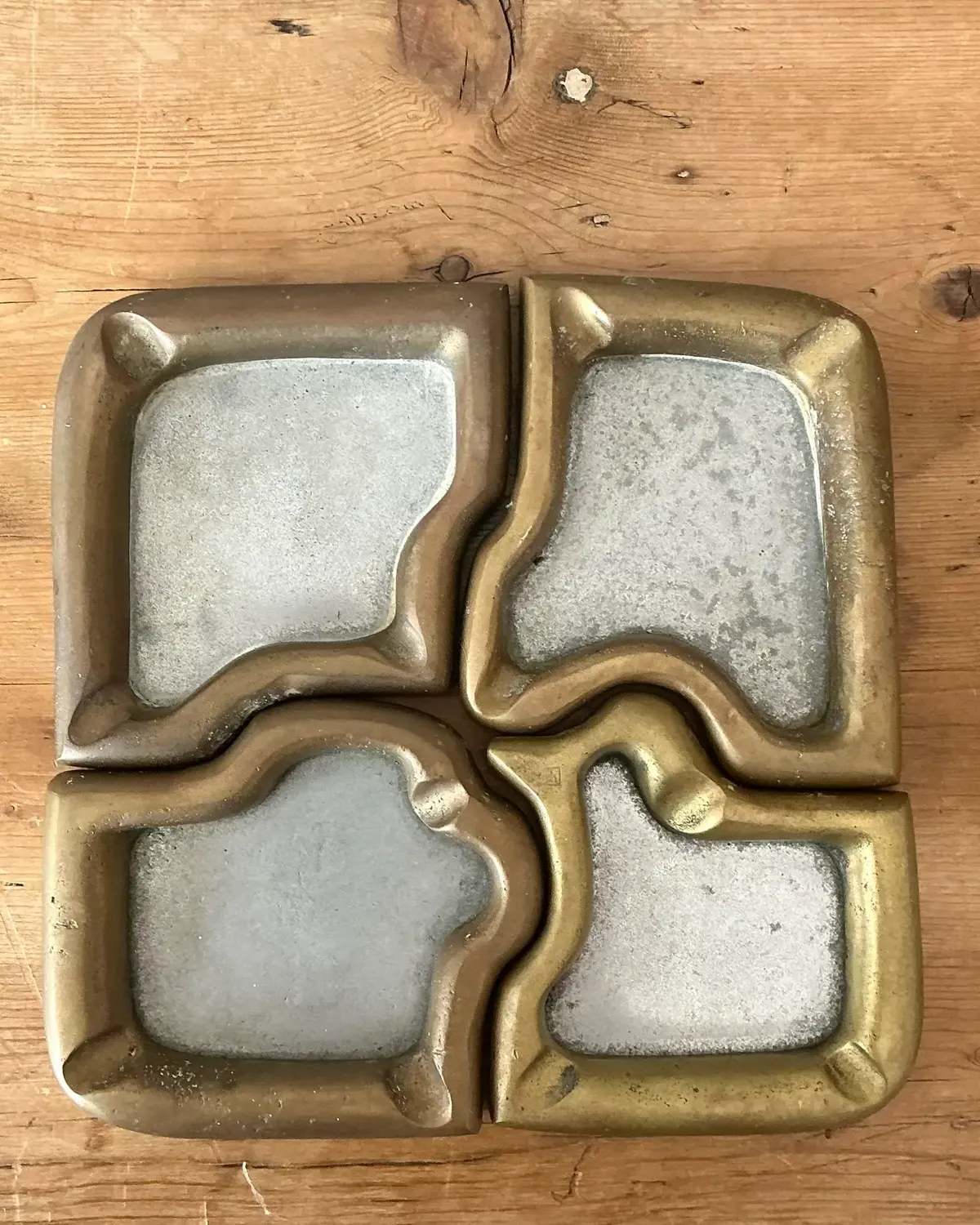 Vintage 1980s David Marshall Puzzle Ashtray Set — additional photo 2