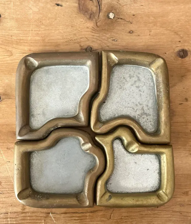 Vintage 1980s David Marshall Puzzle Ashtray Set — additional photo 3