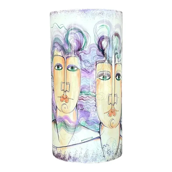 Vintage 1980s Hand Painted Ceramic Vase — additional photo 1