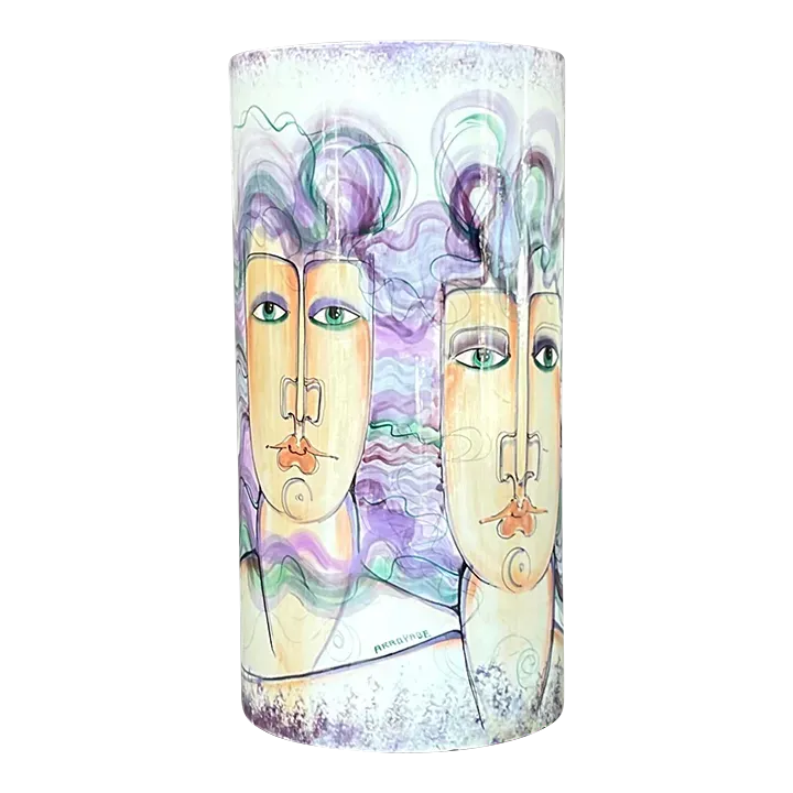 Vintage 1980s Hand Painted Ceramic Vase — additional photo 2
