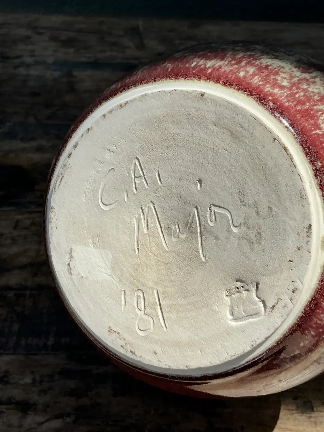 Vintage 1981 Original Studio Pottery Vase — additional photo 8