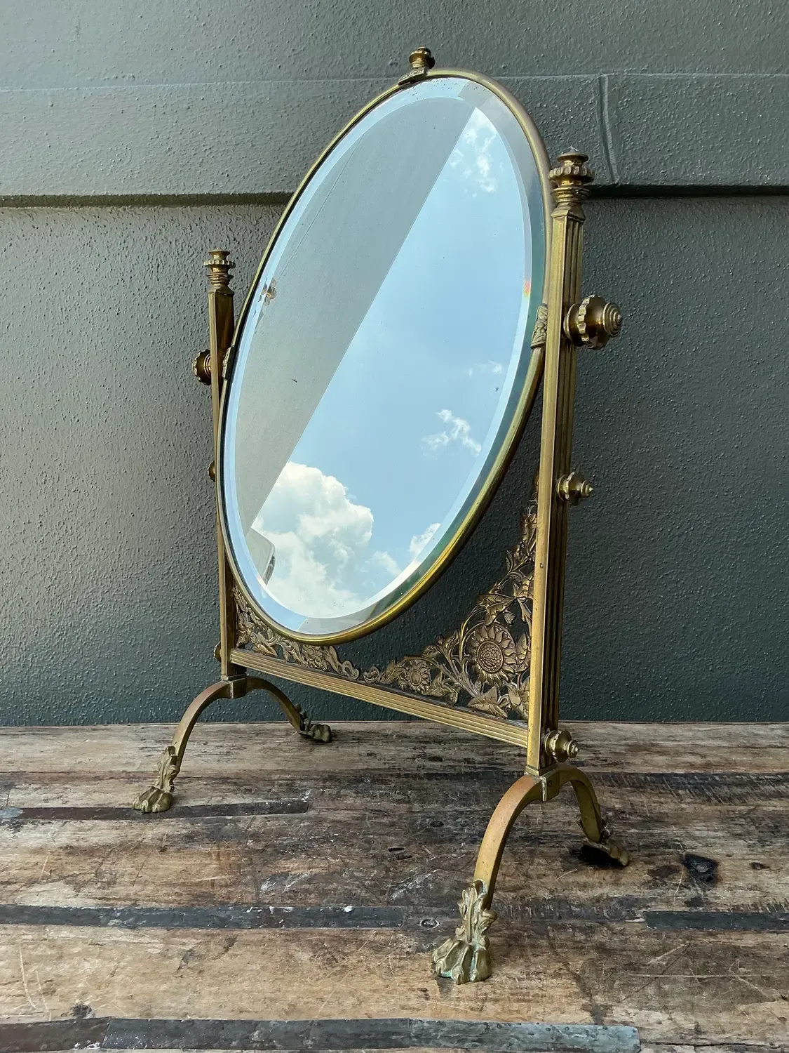 Vintage 19th Century Convent Reliquary Mirror