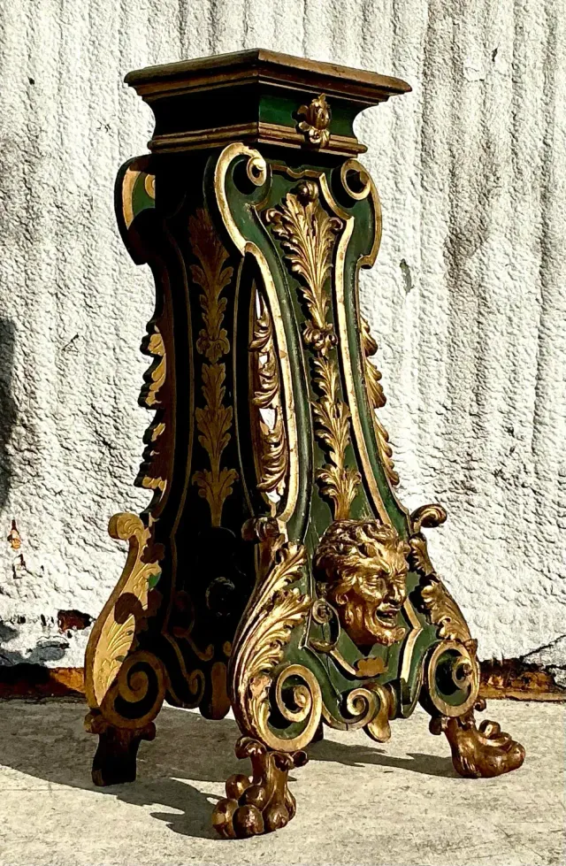 Vintage 19th Century Regency Gilt Painted Pedestal — additional photo 6