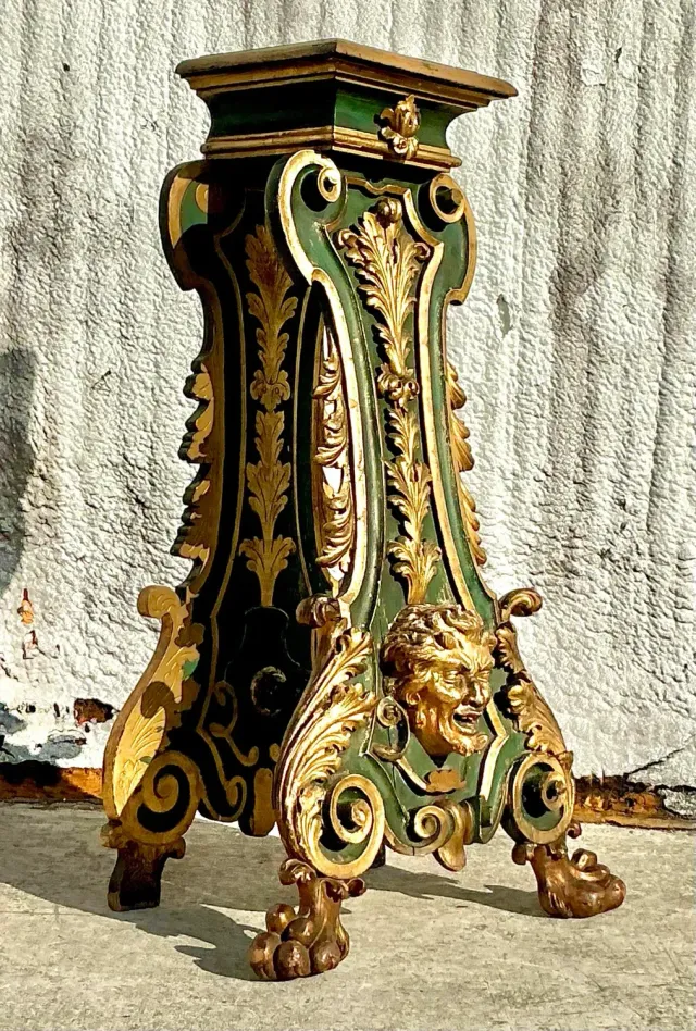Vintage 19th Century Regency Gilt Painted Pedestal — additional photo 7