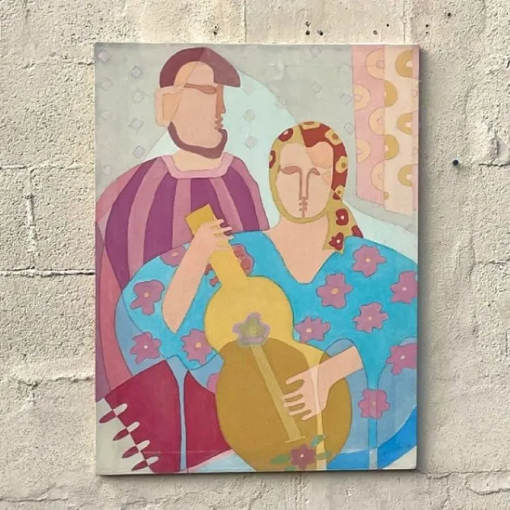 Vintage 20th Century Original Abstract Figural Oil on Canvas — additional photo 5