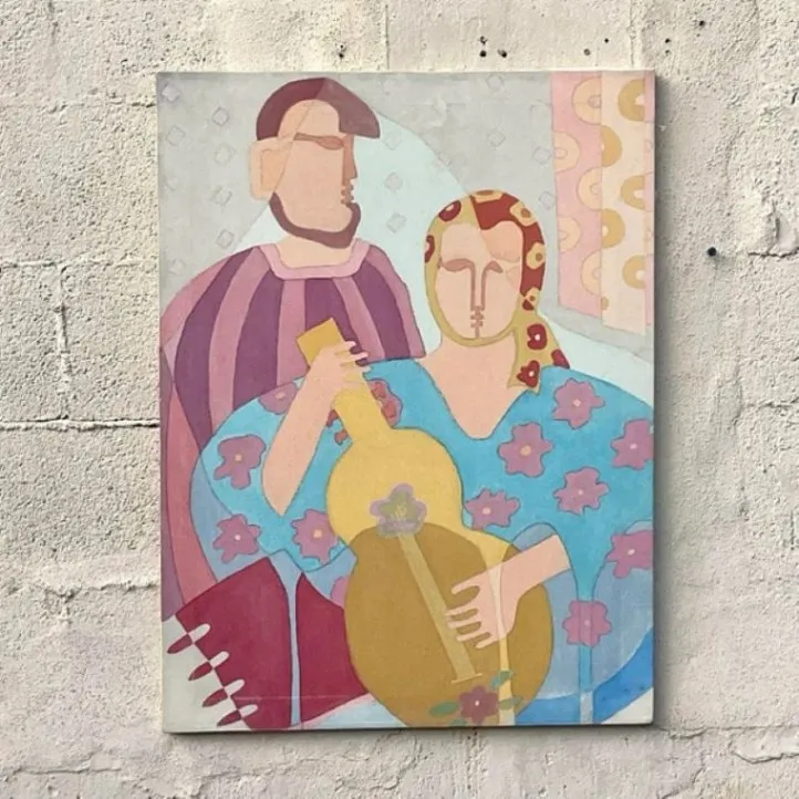 Vintage 20th Century Original Abstract Figural Oil on Canvas — additional photo 6