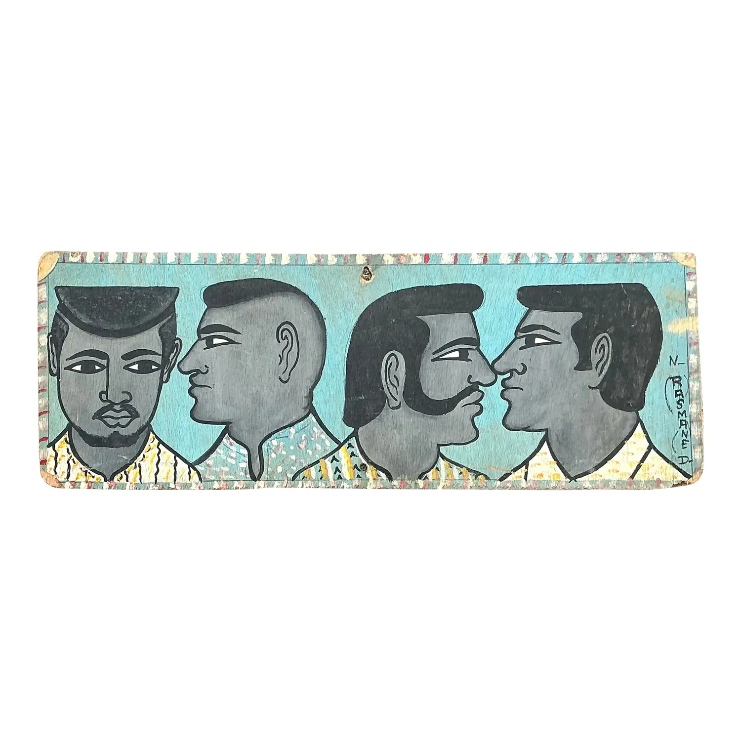 Vintage 70s Hand Painted Barber Hairstyle Sign — additional photo 1