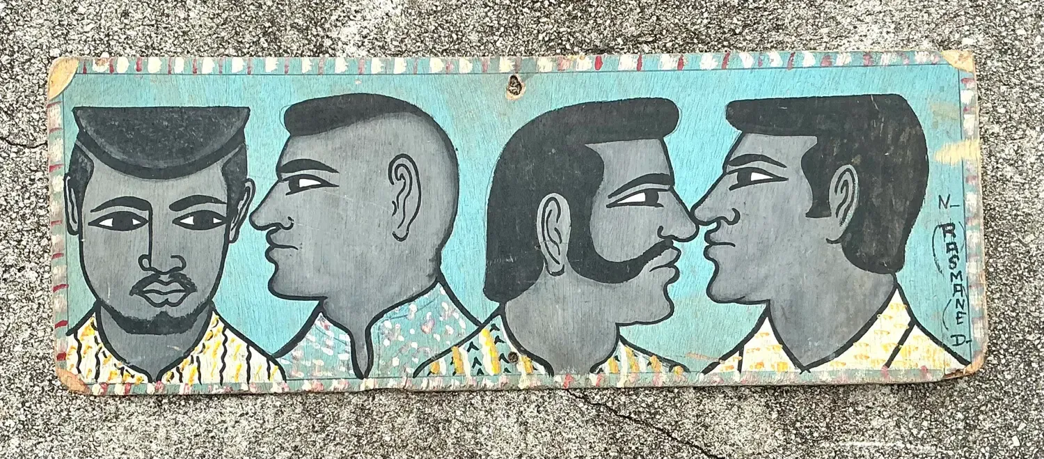 Vintage 70s Hand Painted Barber Hairstyle Sign — additional photo 5