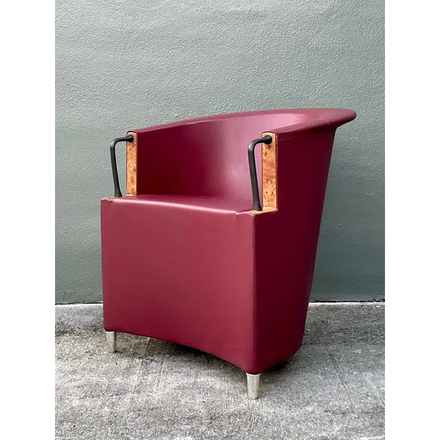 Vintage a Italian Paola Piva for B&b Italia “Artema” Leather Lounge Chair — additional photo 1