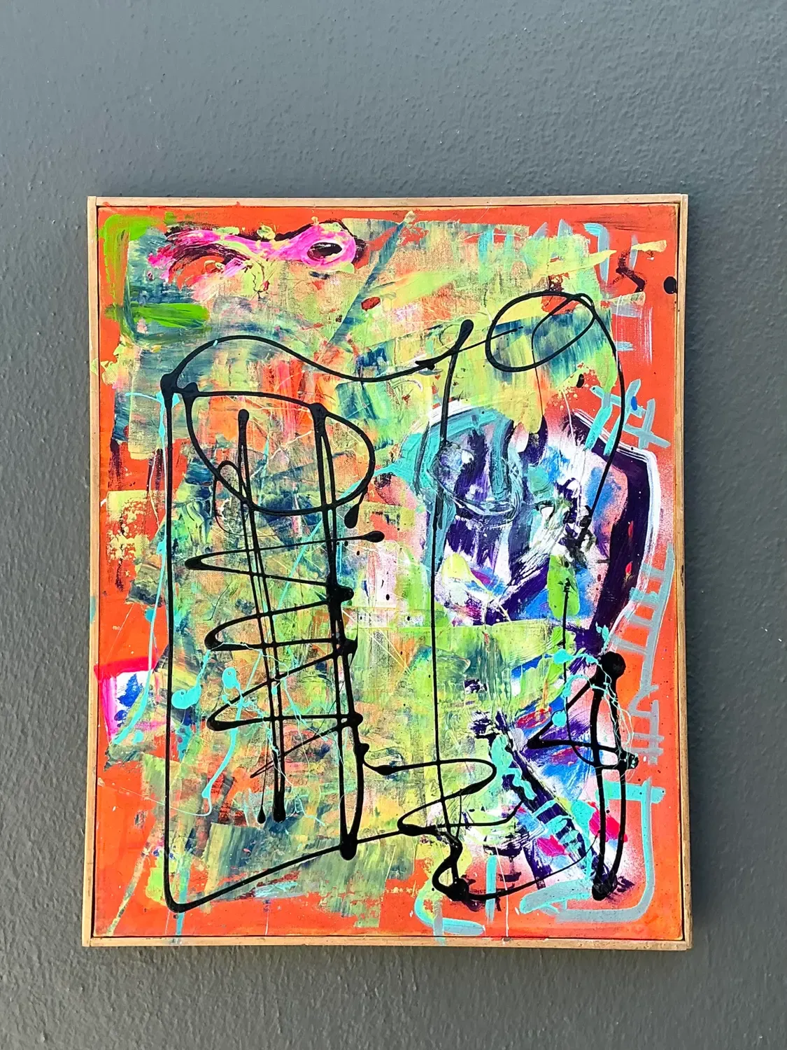 Vintage Aboriginal Abstract Oil on Canvas — additional photo 2