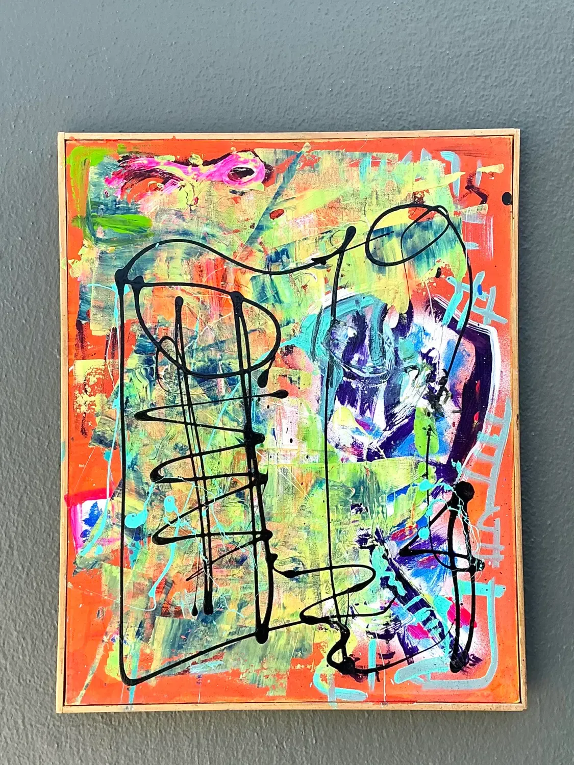 Vintage Aboriginal Abstract Oil on Canvas — additional photo 3
