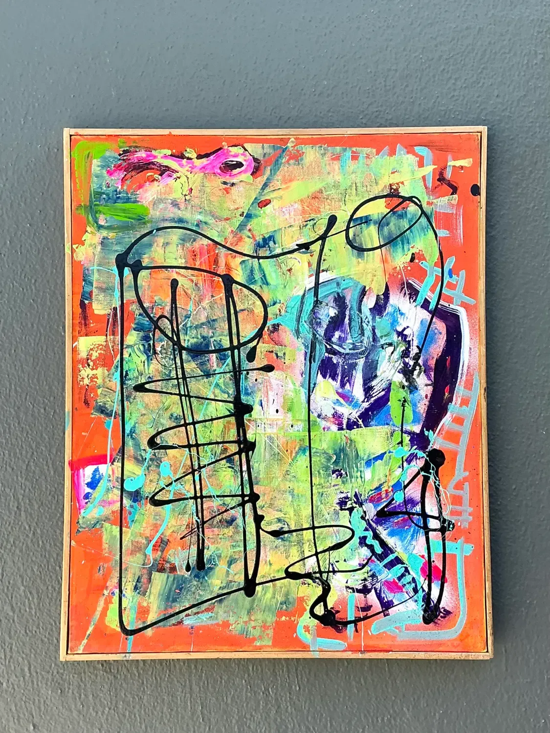 Vintage Aboriginal Abstract Oil on Canvas — additional photo 4