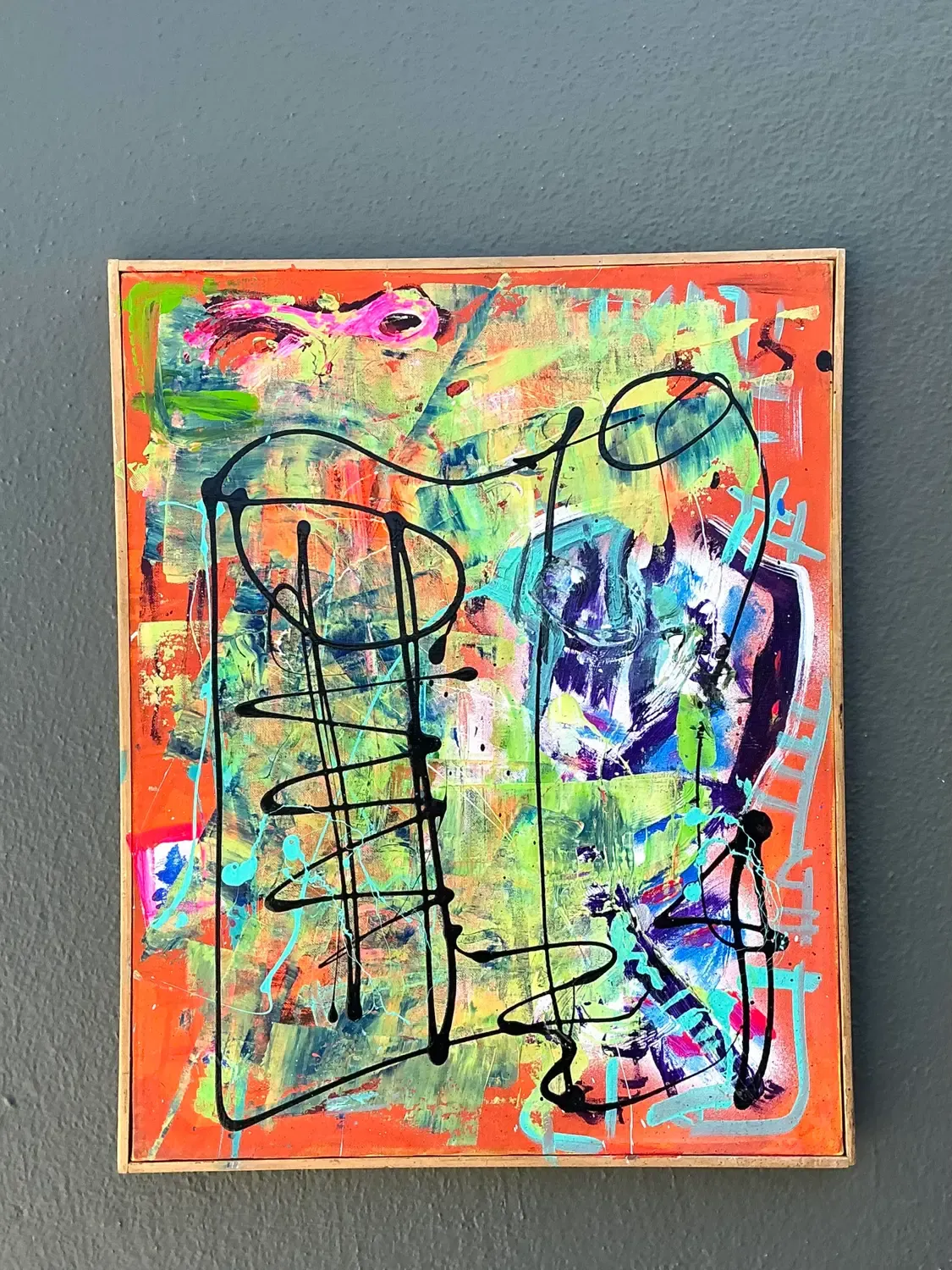 Vintage Aboriginal Abstract Oil on Canvas — additional photo 5