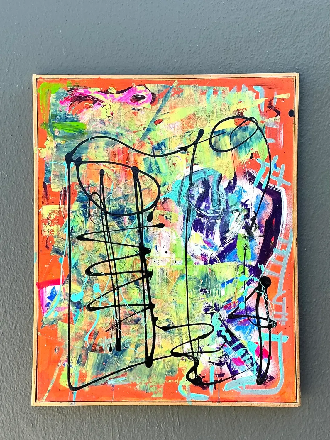 Vintage Aboriginal Abstract Oil on Canvas — additional photo 6