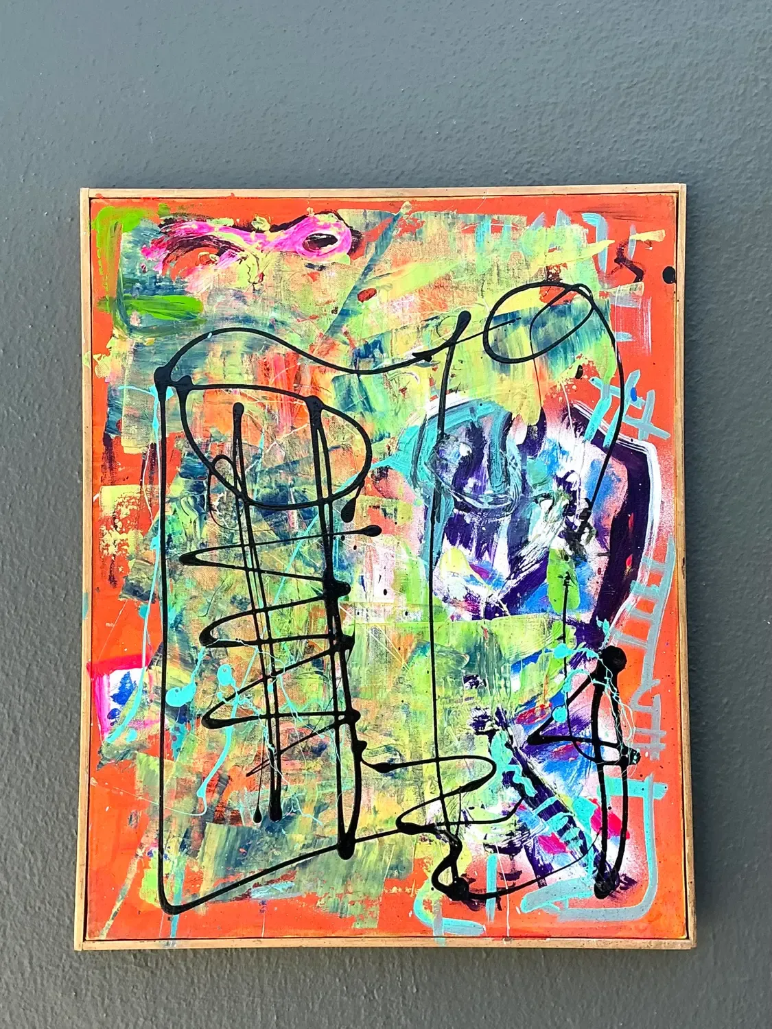 Vintage Aboriginal Abstract Oil on Canvas — additional photo 7