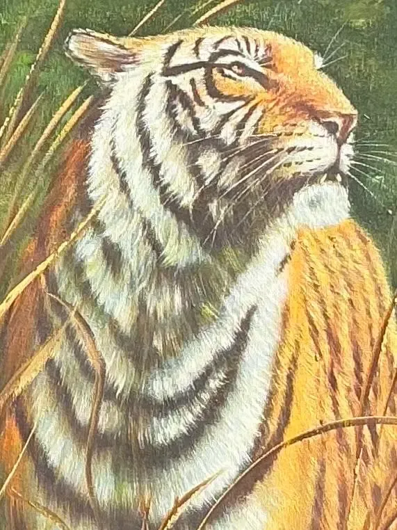 Vintage Aboriginal Oil Painting of Tiger — additional photo 2