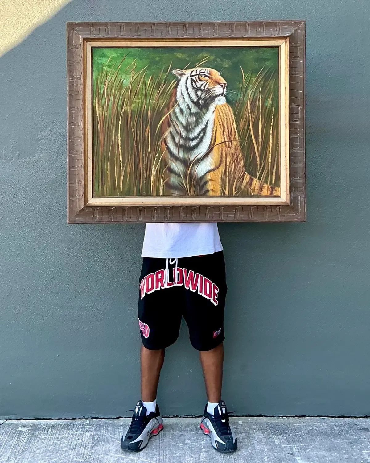 Vintage Aboriginal Oil Painting of Tiger — additional photo 7