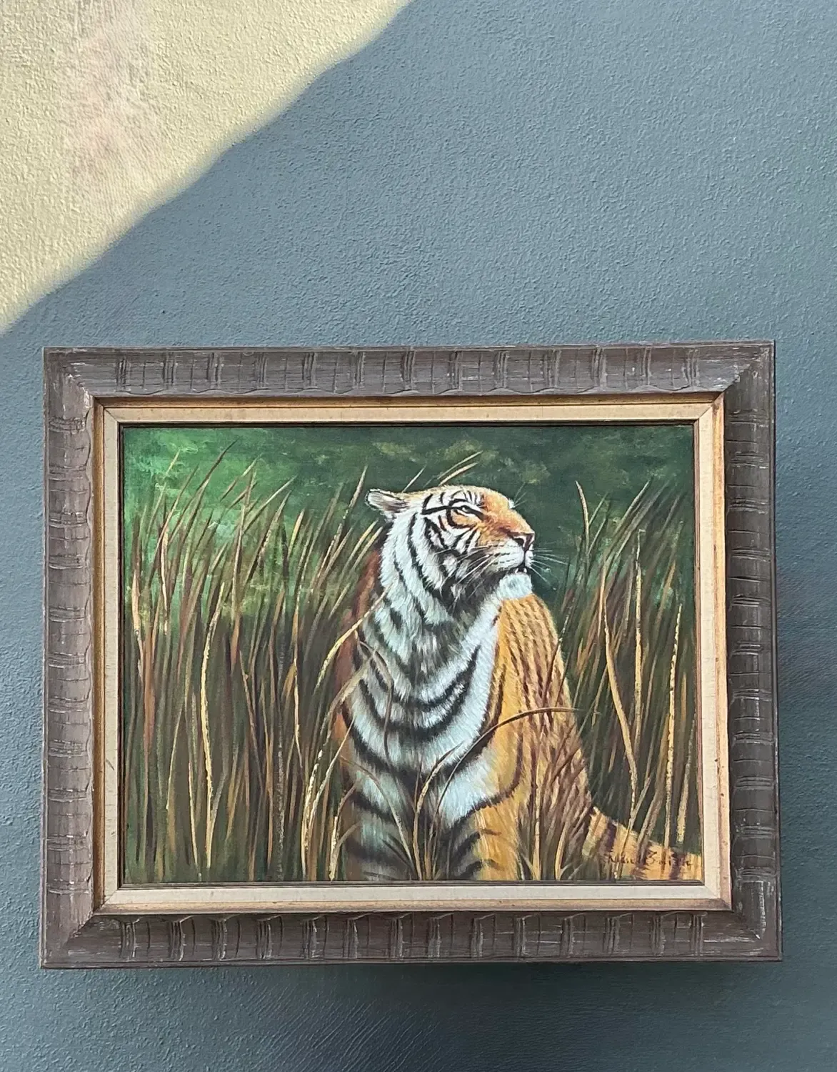 Vintage Aboriginal Oil Painting of Tiger — additional photo 8