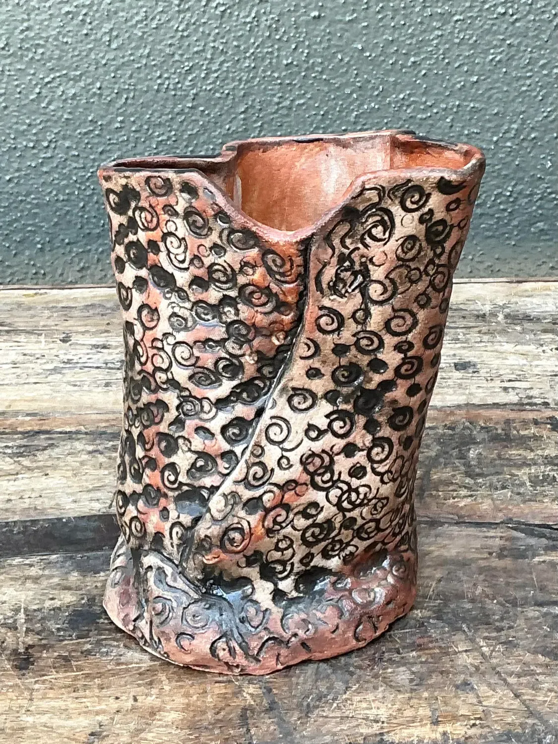 Vintage Aboriginal Studio Pottery Dot Vase — additional photo 5
