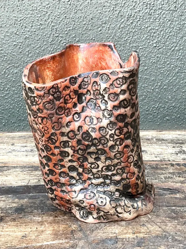 Vintage Aboriginal Studio Pottery Dot Vase — additional photo 6