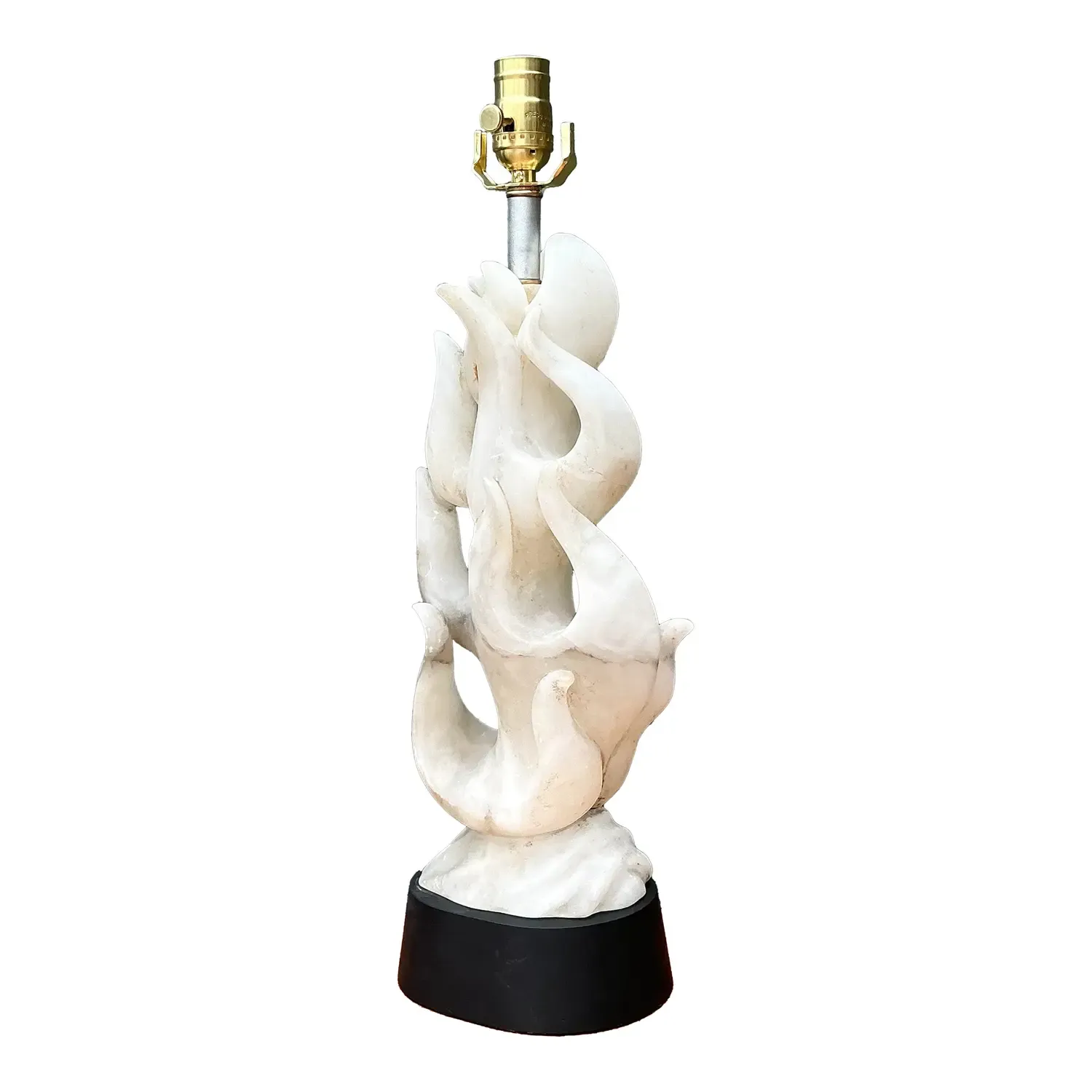 Vintage Abstract Carved Stone Lamp — additional photo 1