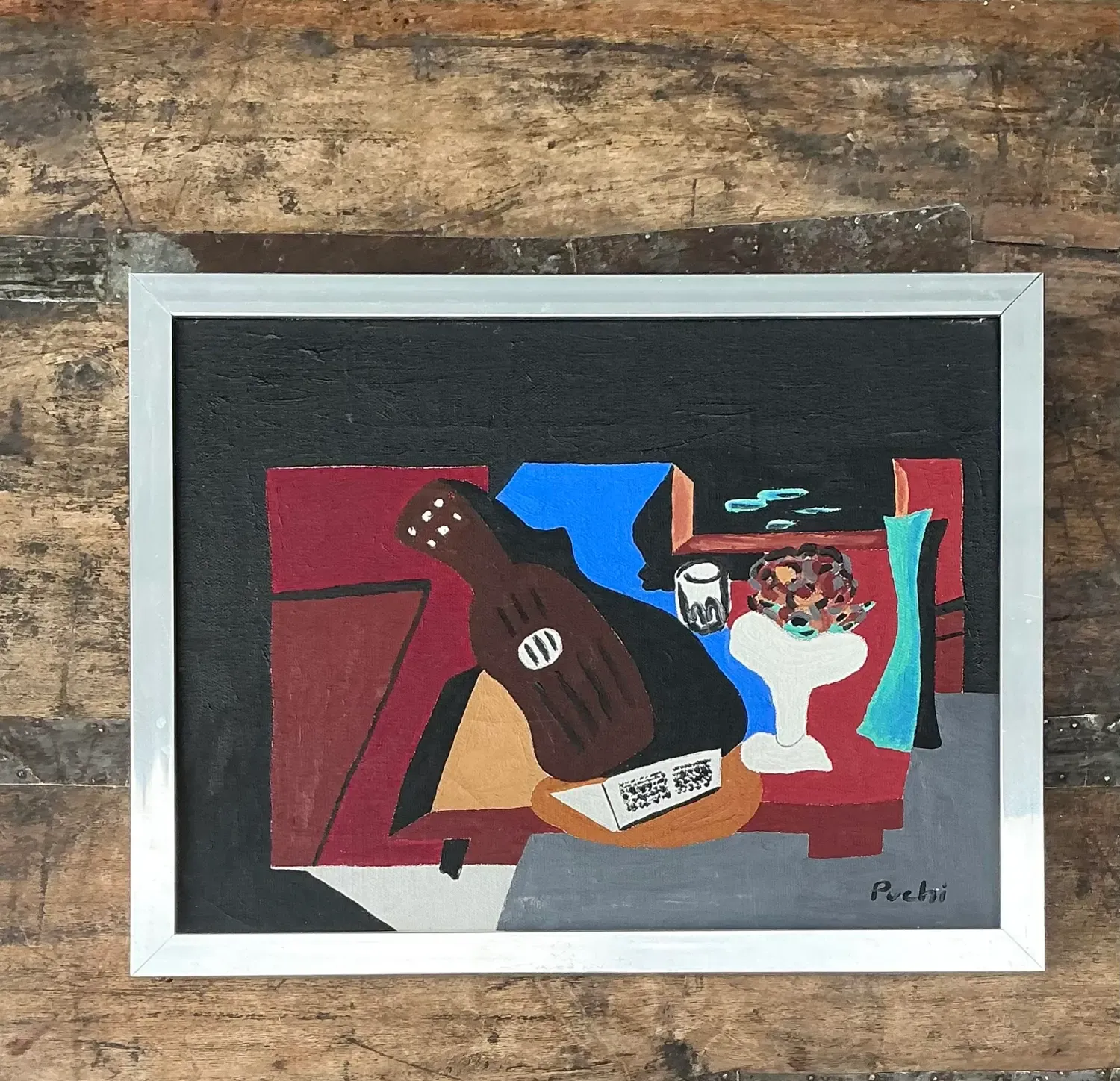 Vintage Abstract Cubist Still Life on Canvas — additional photo 5
