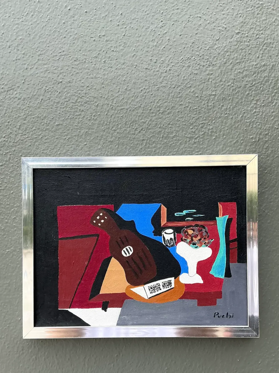 Vintage Abstract Cubist Still Life on Canvas — additional photo 6