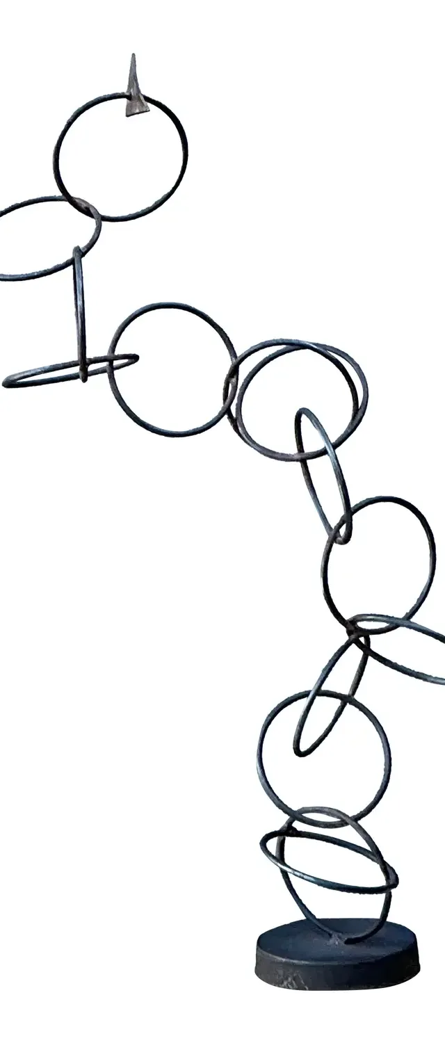 Vintage Abstract Geometric Rings Sculpture Z