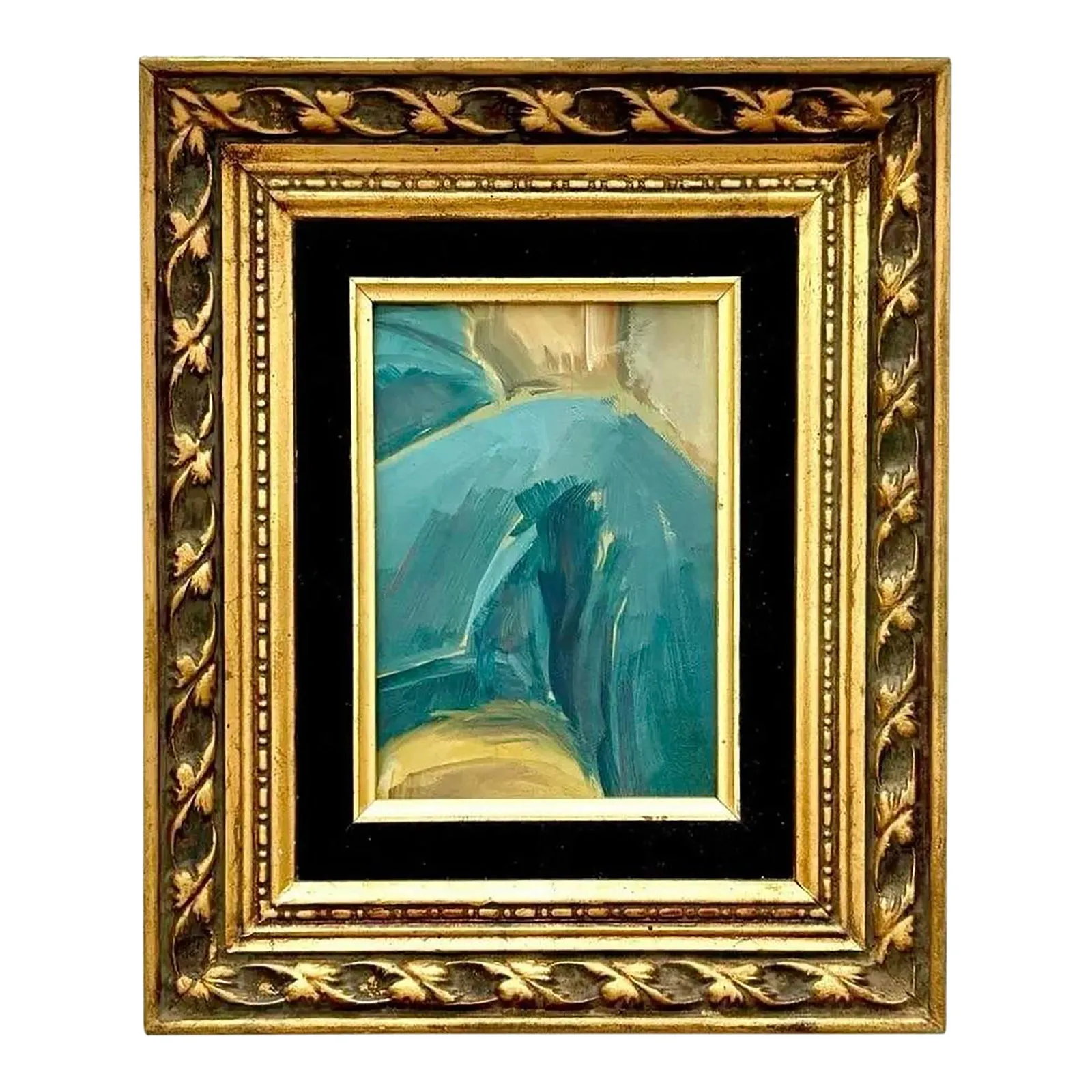 Vintage Abstract Oil Painting in Gold Frame — additional photo 1