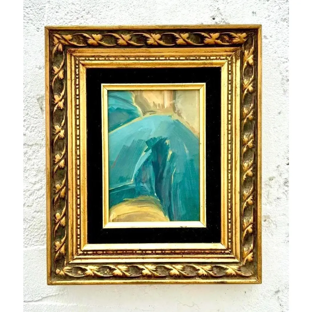 Vintage Abstract Oil Painting in Gold Frame — additional photo 4