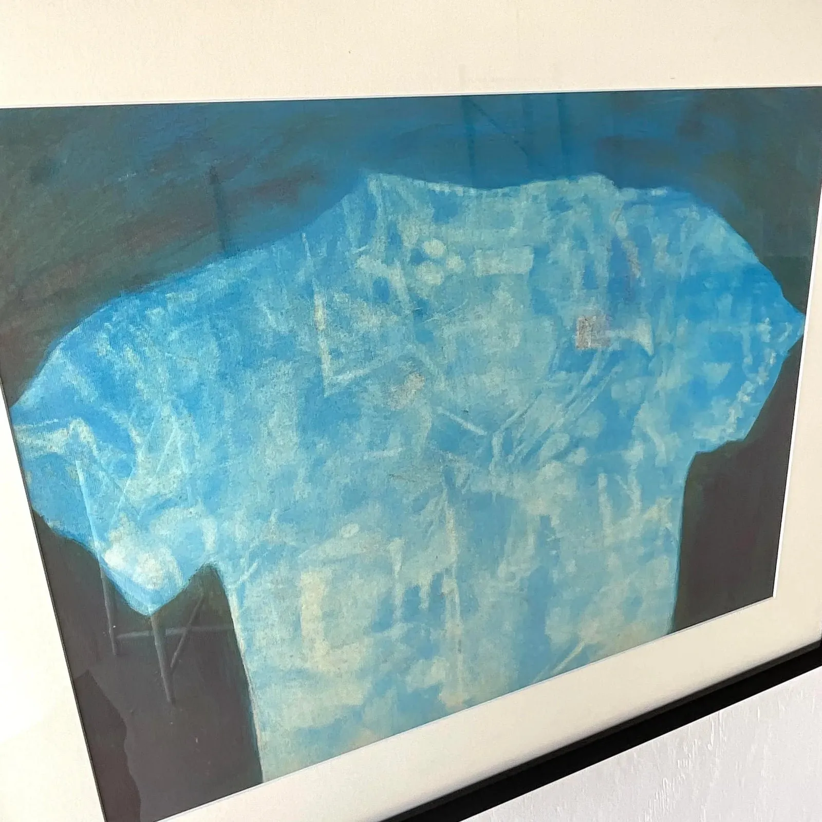Vintage Abstract Shirt Still Life Original Oil Crayon Painting on Paper — additional photo 3