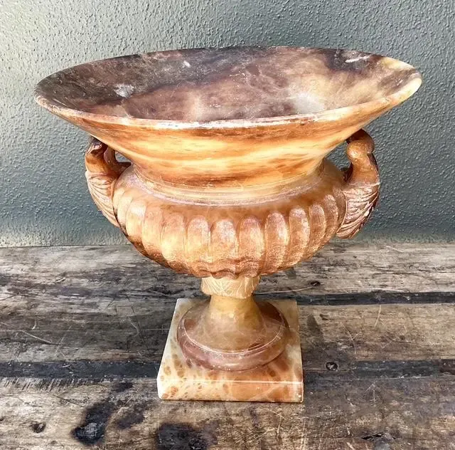 Vintage Alabaster Carved Urn — additional photo 1