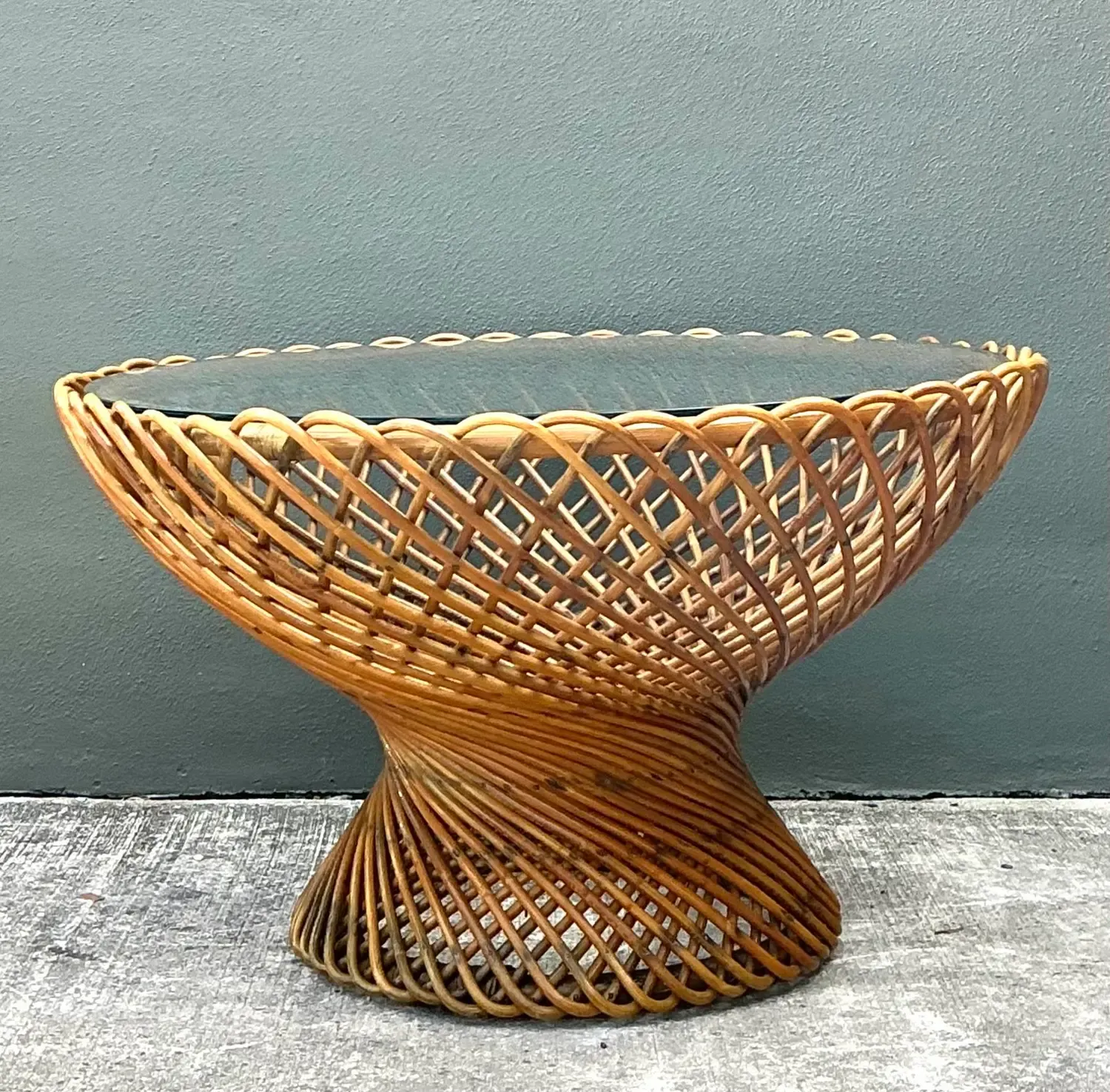 Vintage Albini for Bonacini “Primavera” Rattan Table — additional photo 1