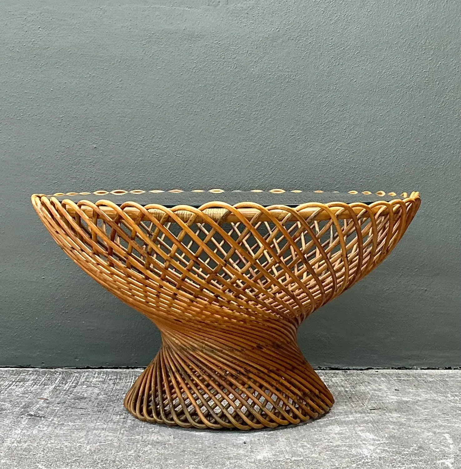 Vintage Albini for Bonacini “Primavera” Rattan Table — additional photo 3