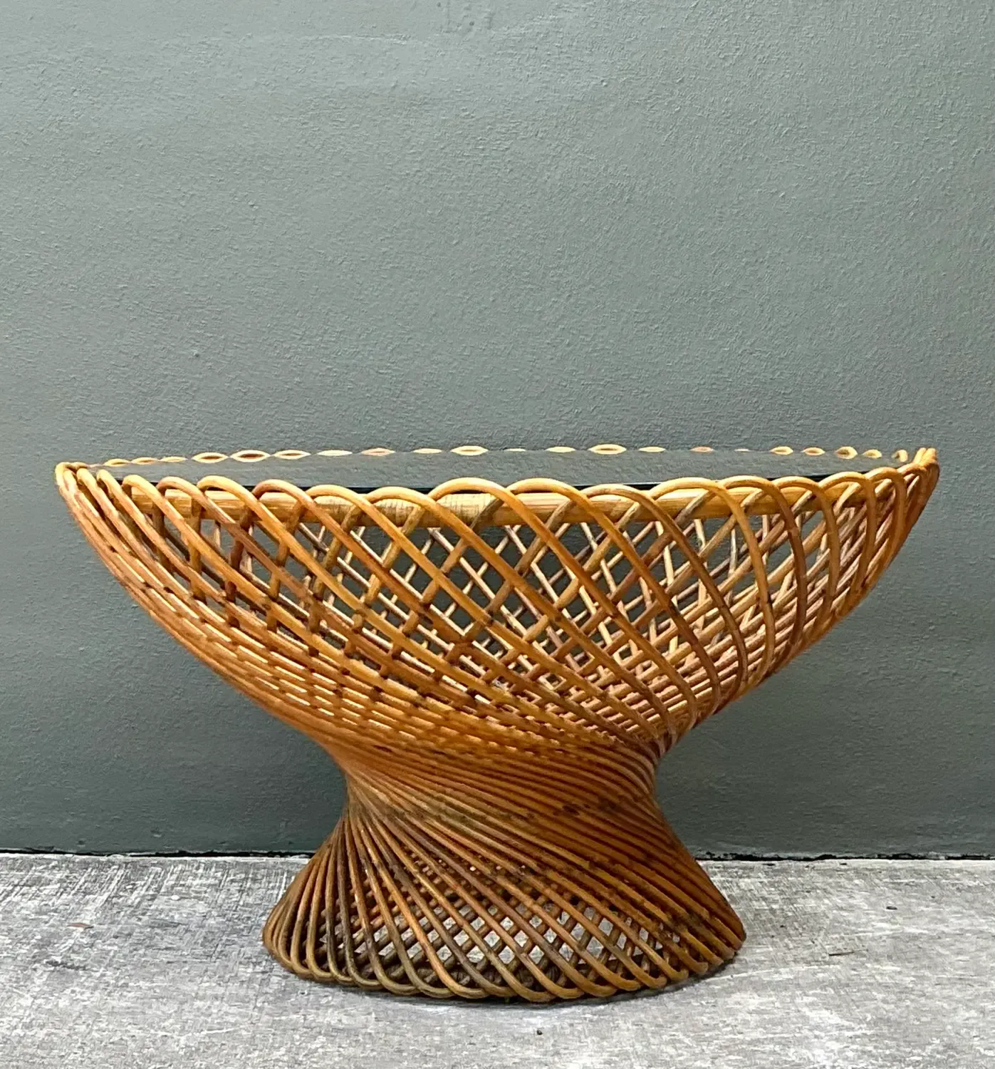Vintage Albini for Bonacini “Primavera” Rattan Table — additional photo 4