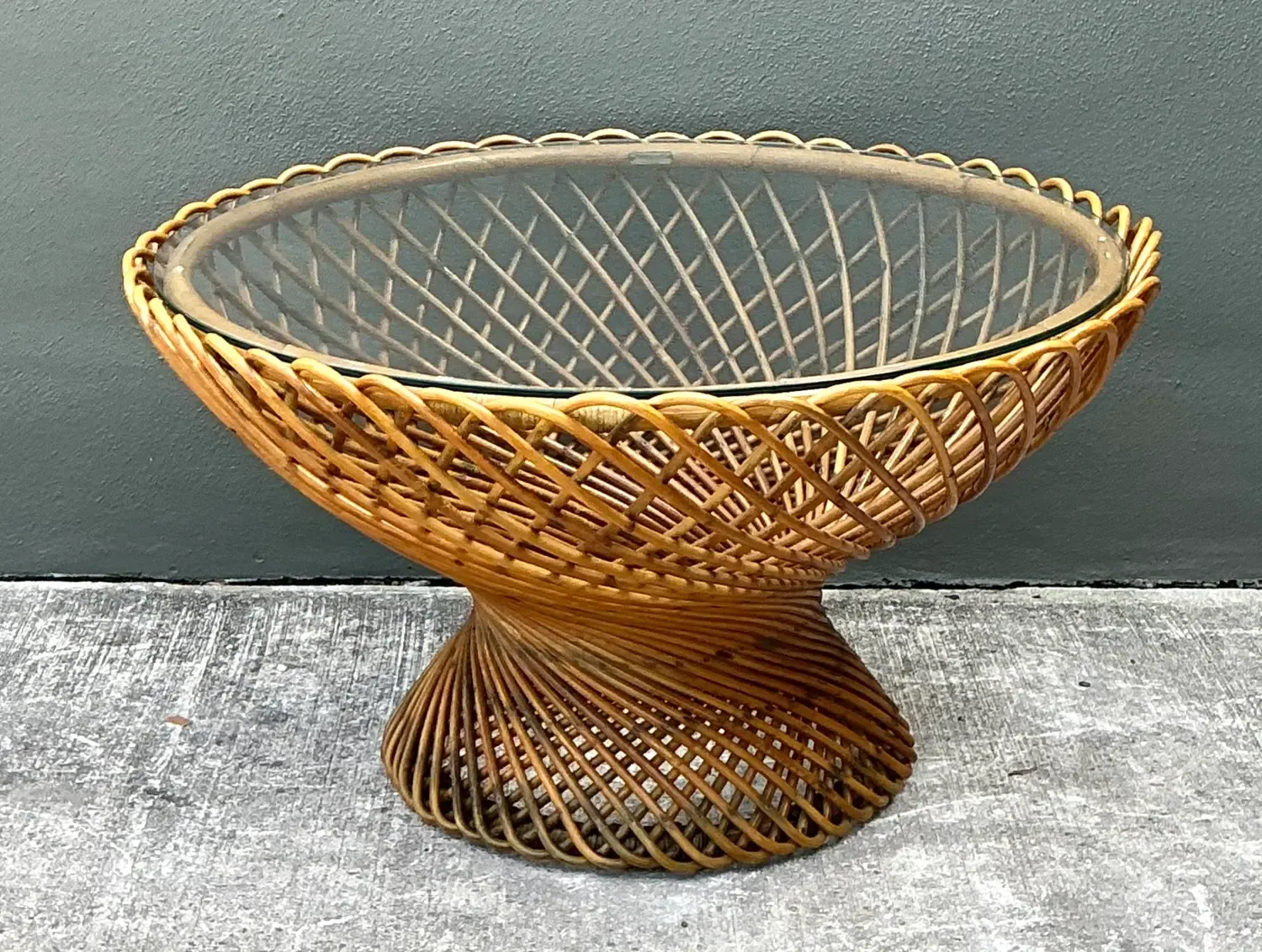 Vintage Albini for Bonacini “Primavera” Rattan Table — additional photo 8