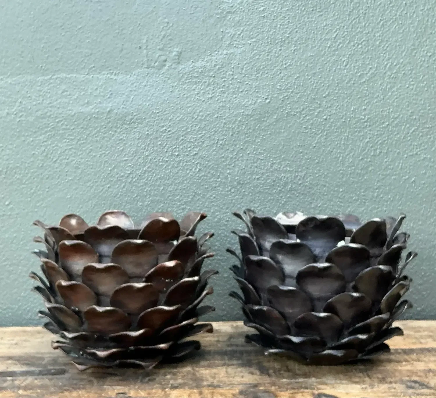 Vintage Alexander Lamont Patinated Bronze Bread Apples - A Pair — additional photo 3