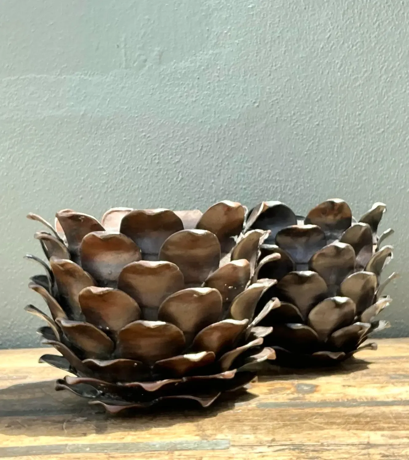 Vintage Alexander Lamont Patinated Bronze Bread Apples - A Pair — additional photo 4