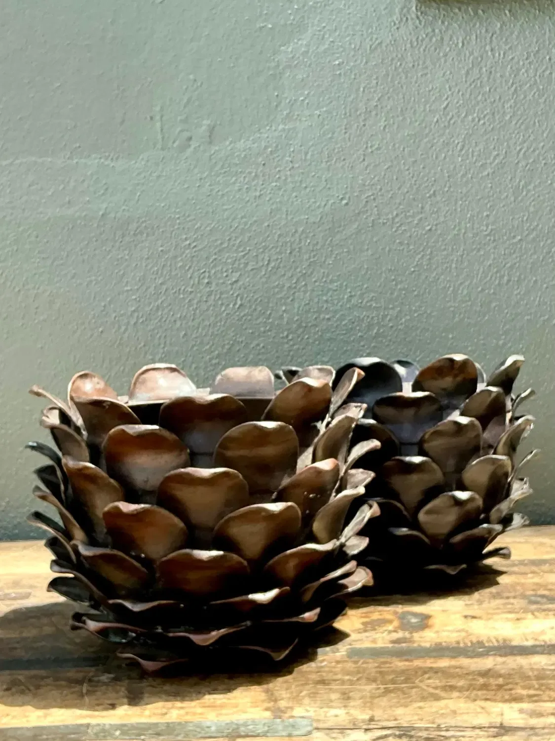 Vintage Alexander Lamont Patinated Bronze Bread Apples - A Pair — additional photo 5