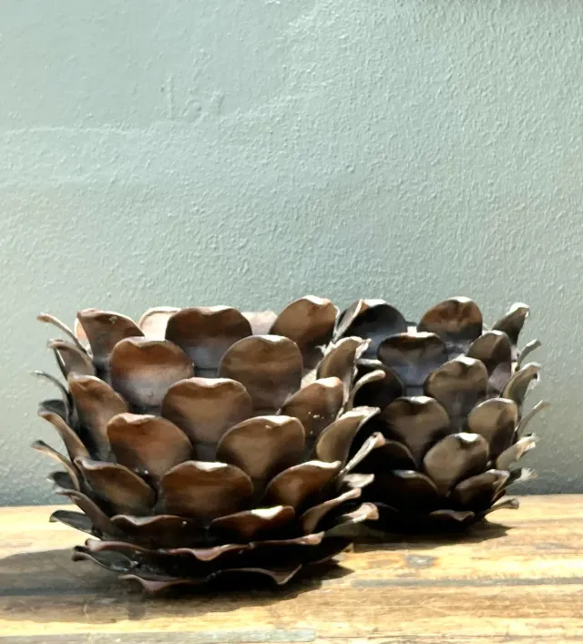 Vintage Alexander Lamont Patinated Bronze Bread Apples - A Pair — additional photo 6