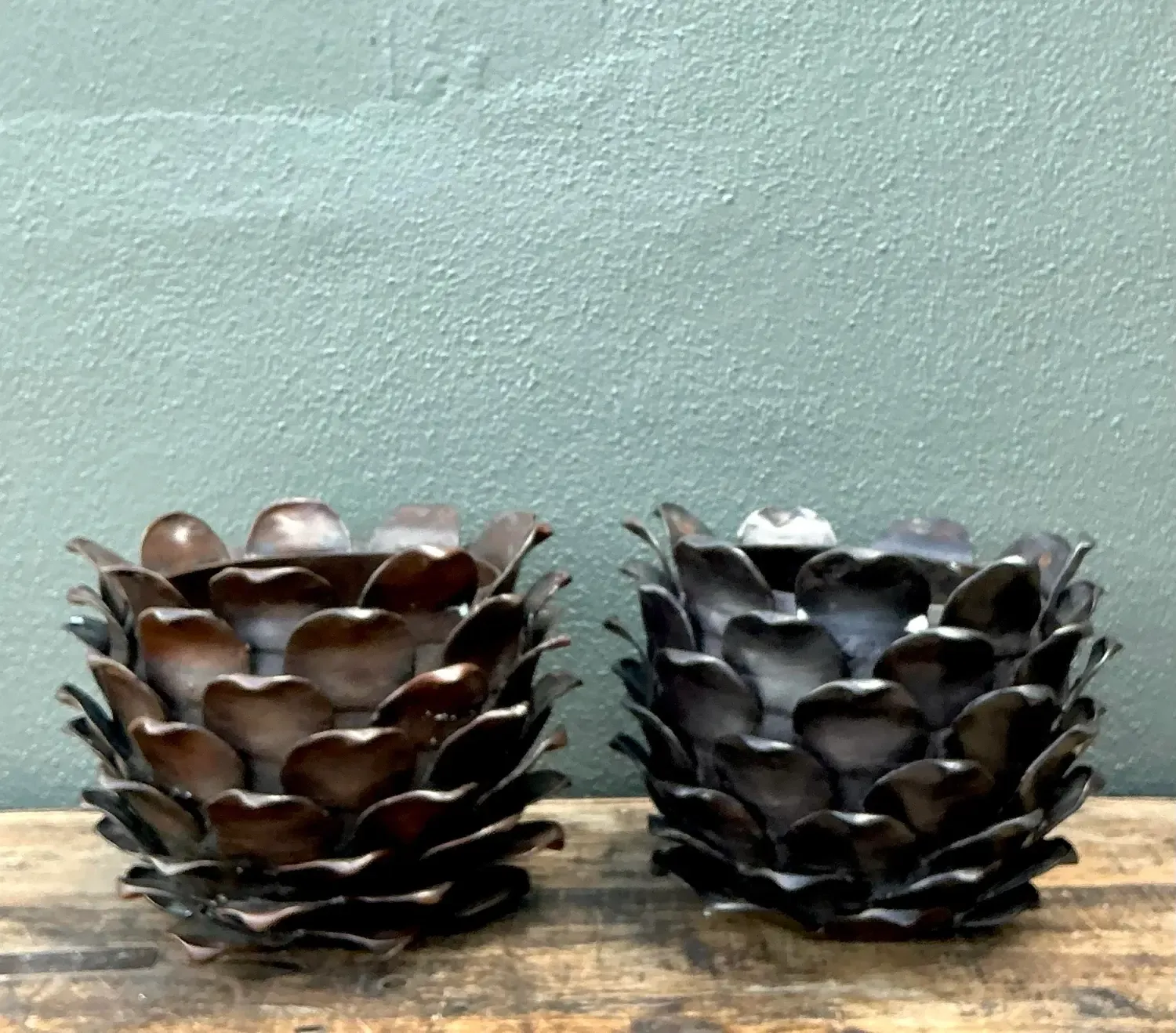 Vintage Alexander Lamont Patinated Bronze Bread Apples - A Pair — additional photo 8