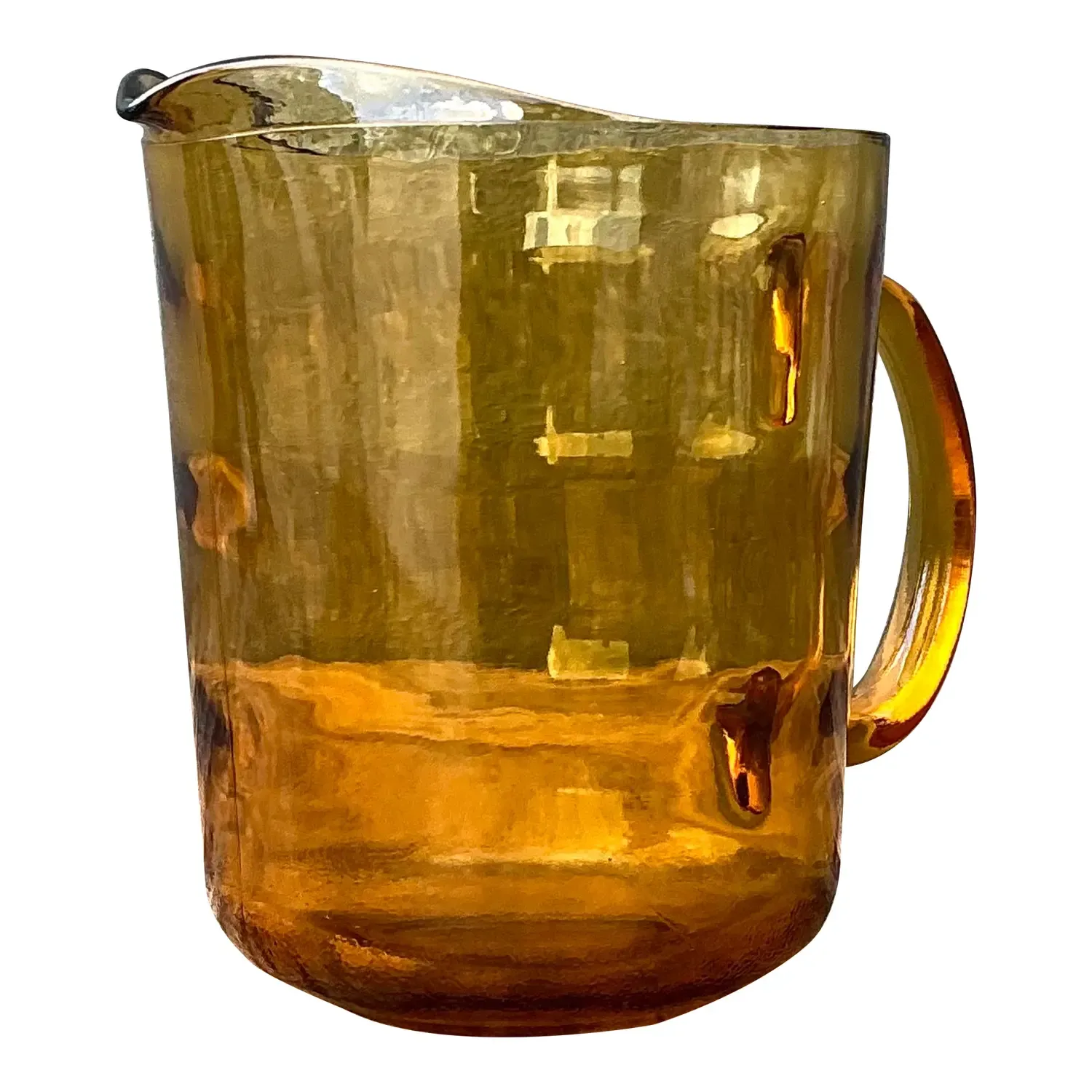 Vintage Amber Glass Pitcher — additional photo 1