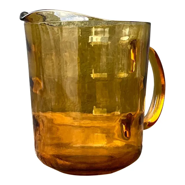 Vintage Amber Glass Pitcher — additional photo 1