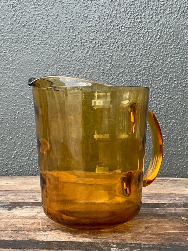 Vintage Amber Glass Pitcher — additional photo 2