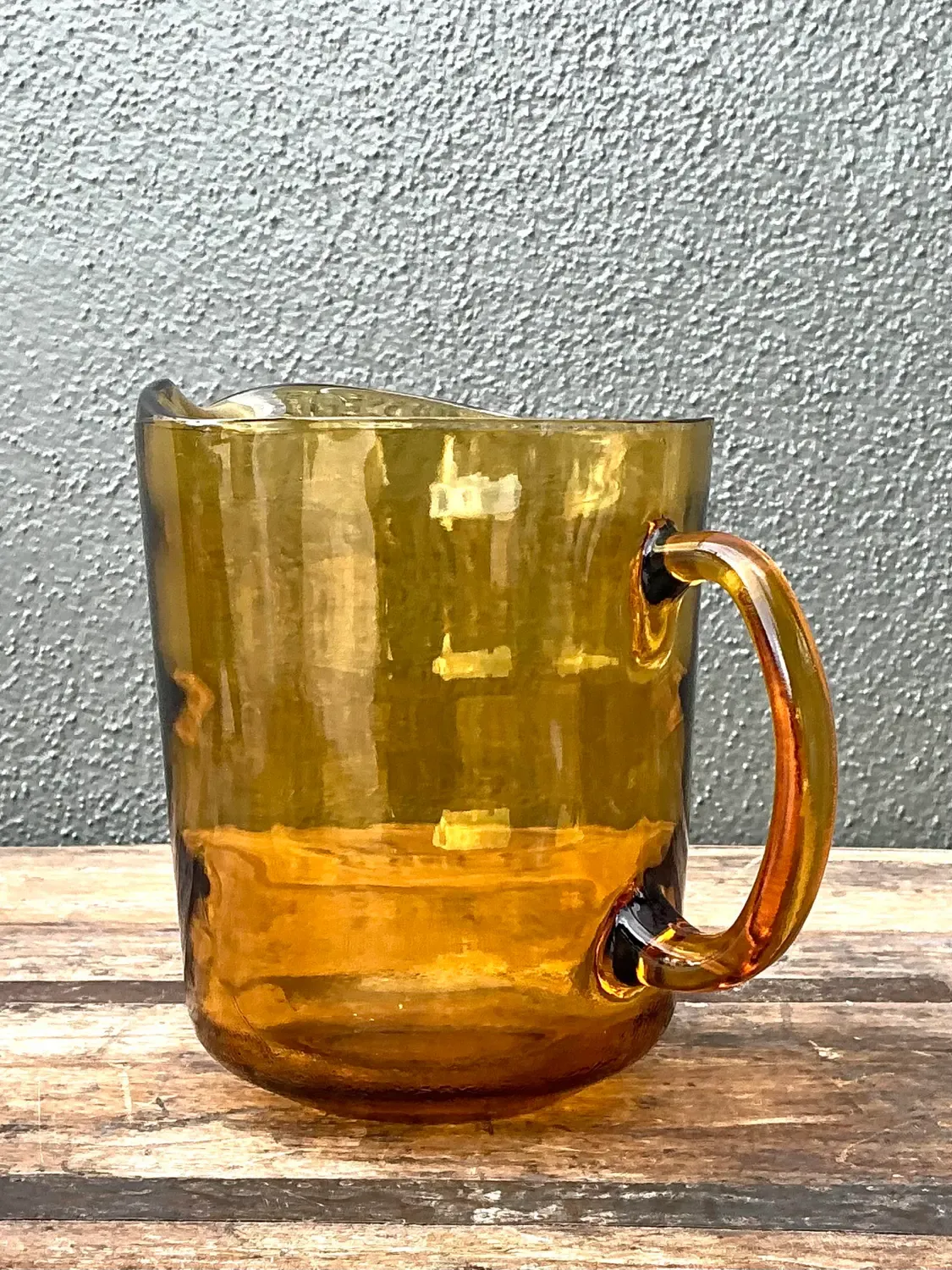 Vintage Amber Glass Pitcher — additional photo 3