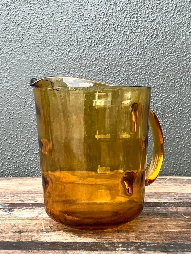 Vintage Amber Glass Pitcher — additional photo 4